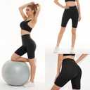 3 Pack Biker Shorts for Women 8" Black High Waisted Tummy Control for Gym Workout Athletic Cheerleading Yoga (Black)