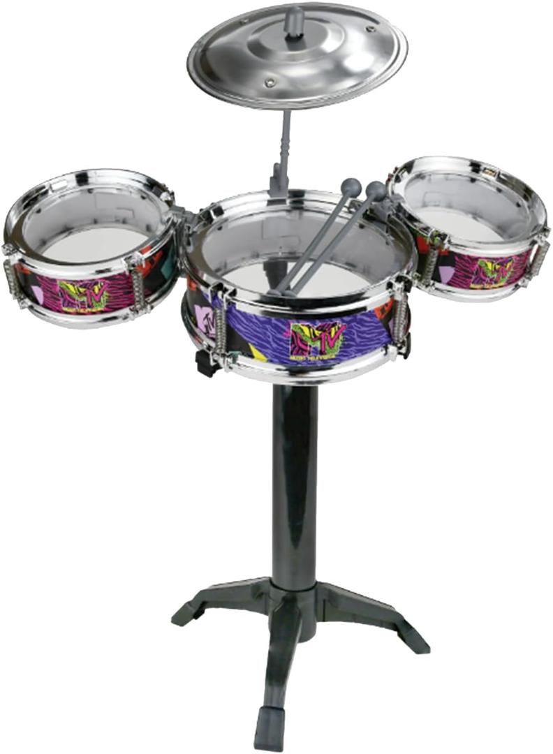 MTV Desktop Drum Set  Officially Licensed Mini Drum Kit for Kids & Adults Ages 6+, Compact Tabletop Percussion by Well Played