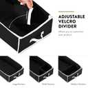 ZOBER Gift Wrapping Paper Organizer Storage - 40" Gift Wrap Storage Containers with Interior Pockets for Bows, Tags & Ribbons - Wrapping Paper Holder, 600D Oxford, Fits 24 Standard Rolls, Black/White