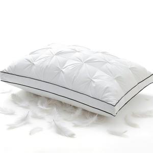 Premium Hybrid Goose Feather Down Pillows Queen Size with 100% Organic Cotton Cover, Hotel Collection Bed Pillows for Sleeping, White Fluffy Soft Gusseted Pillows (18"x28"+2"Gusset, Pack of 1)