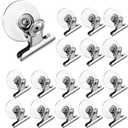Boao Suction Cup Clip Plastic Round Suction Cup Clamp Holder for Hanging Home Office Accessories (16 pcs)