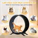 GTRACING Cat Wheels, 40" Diameter, Large Cat Exercise Wheel for Indoor Cats cat Treadmill Metal with Detachable Carpet & Teaser/Stickers, Ultra-Quiet Scroll Wheel with Latch, Safe and Stable, Black
