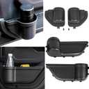 YOCTM Front Rear Door Organizer Tray For 2018 2019 2020 2021 2022 2023 2024 Jeep Wrangler JL 4XE JLU Rubicon Sport Sahara Gladiator JT Interior Storage Accessories Black (Front Door + Rear Door)