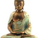 7.5" Gold Buddha Statue for Home Decor - Serene Meditation Decor, Zen-Inspired Buddha Sculpture with Blessing Services Included