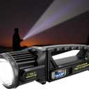 LETOUR 1450000 L Spotlight, Rechargeable Led Spotlight Flashlight with 350 Rotate Head, 9 Modes Super Bright Spot Lights Outdoor Handheld, IPX6 Waterproof Solar Flashlight for Emergencies, XX-Large