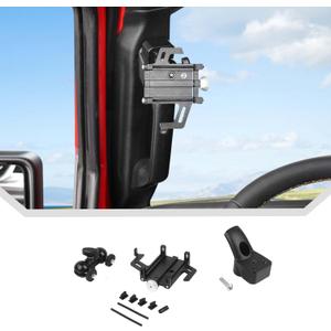JeCar Grab Handle Phone Mount for 2024+ Jeep Wrangler JL JLU & Gladiator JT A-Pillar Adjustable Metal Cell Phone Holder