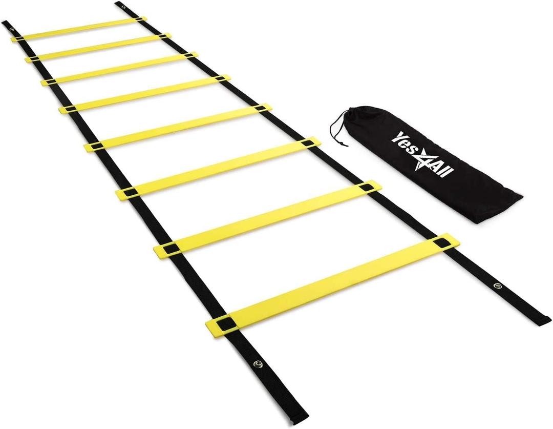 Yes4All Agility Ladder Speed Training Equipment, Adjustable Football Ladder for All Ages with Carry Bag, Durable, Portable, Multiple Colors & Rungs