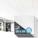 Art3d PVC Drop Ceiling Tiles in White - 24x24in, Waterproof Smooth Tiles Cover 96 Sq. Ft, No Sag and Breakage, 24-Pack