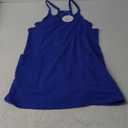 Panadila Womens Summer Sleeveless Mini Dress V Neck Spaghetti Strap Sundress Athletic Short Dress with Pockets, XS, Blue