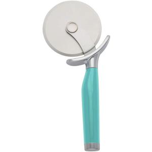 KitchenAid Classic Pizza Wheel with Sharp Blade For Cutting Through Crusts, Pies and More, Built In Finger Guard for Safety and Comfort Grip to Protect Fingers, Dishwasher Safe, 9-Inch, Aqua Sky