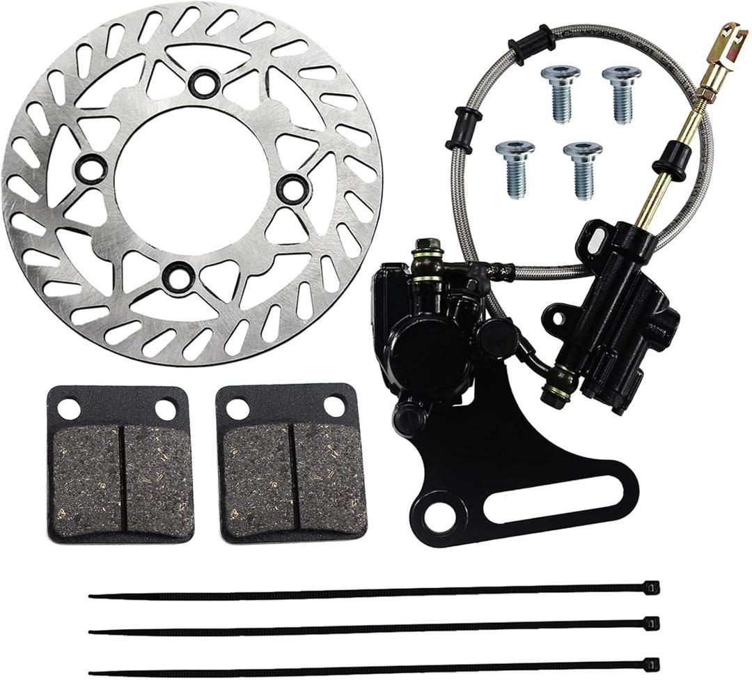 12mm Rear Disc Hydraulic Brake Assembly Kit w/190mm Disc Brake Rotor | Brake Pad for 107cc 110cc 125cc BK12 Dirt Pit Bike SDG SSR Black