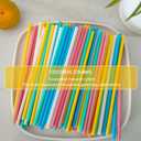 500 pcs 7.75" Plastic-Free Colorful Disposable Smoothie Straws,Plant-Based Sturdy Plasticless Stylish Party Straws for Cold/Hot Drinks Not Soggy