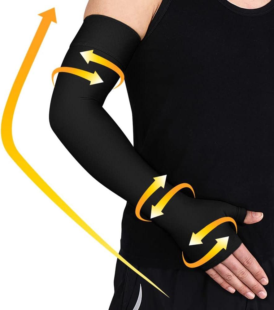 beister Lymphedema Medical Compression Arm Sleeve with Gauntlet for Men & Women (Single), 20-30 mmHg Full Arm Support. (Large, Black)