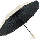 Large Double-Ribs Umbrella Automatic Folding Umbrella for Women Men, Travel, UPF 50+ UV Protection