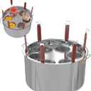 Large Pasta Cooker with Strainer,53.22 Qt. Commercial Pasta Pot,Stainless Steel Pasta Cooker Insert Set with Strainer Basket,Multipots Cooking Tool for Commercial Restaurant,6 Holes (52.8 Quarts)