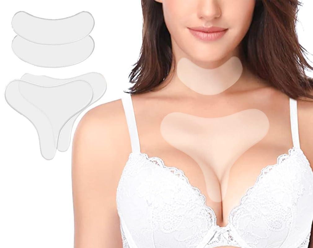 4 Pcs Neck Wrinkle Patches  Silicone Pads for Chest & Dcollet,