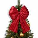 Daifunli 32 x 41 Inches Extra Large Red Satin Bows for Coquette Room Decor Giant Bow Birthday Party Decorations for Home Wall Valentine's Spring Wedding Baby Shower Party Decor