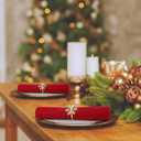 Patelai 6 Pieces Christmas Snowflake Napkin Rings Set Christmas Rhinestone Napkin Holders for Wedding Xmas Holiday Party Dinner Table Setting Supplies Decoration