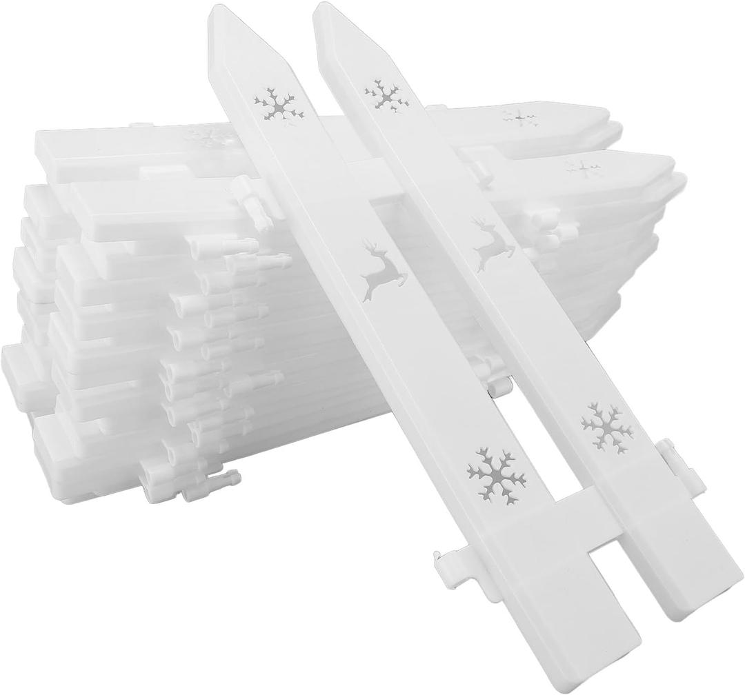 20PCS Xmas Tree Decorative Fence, Plastic Fence Picket Fence, Christmas Xmas Tree Wedding Party Decoration, Gate Barrier for Kids, Dogs, Pet, Miniature Home Garden Border Grass