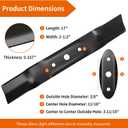 GX20250 Mower Blades for John Dee re 48 inch Deck, GY20568 High Lift Blades Compatible with John Dee re L120 L130 L2048 L2548 2148HV 48" Deck Lawn Tractor, Replace 330-619, 3 Pack