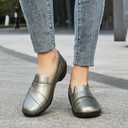 KORDAL Women's Comfortable & Lightweight Leather Loafers Slip-Ons Stylish Business Casual Dress Shoes Work Office Everyday Walking Shoes for Women (Gray, US 9)