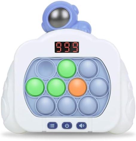 Quick Push Pop Fidget Toys for Kids & Adults, 12 Game Modes Upgraded Light Up Fast Push Bubble Handheld Toy, Stress Relief & Party Favors, Christmas & Birthday Gifts for 3-12 (Astronaut)