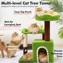 Sunflower Short Cat Scratch Tree with Cat Condo, Small Cat Tower with Cat Scratching Post, 3-in-1 Multi-Level Cute Kitten Tower for Small Cats and Kittens