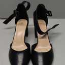 mysoft Women's Pointed Toe Low Chunky Heels Closed Toe Ankle Strap Dress Pump Shoes, 9W