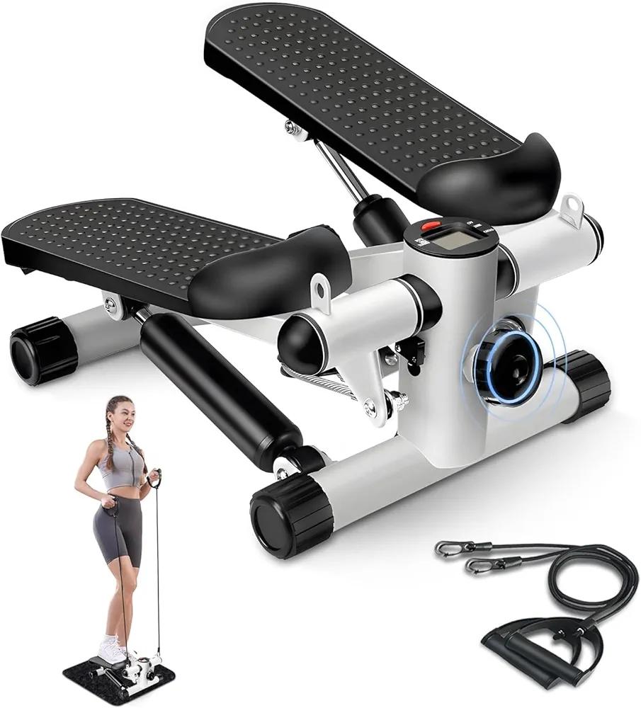 Steppers for Exercise - Mini Stepper with 331 LBS Loading Capacity, Resistance Bands for Home Fitness