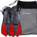 Seavenger Torpedo Snorkeling Fins for Travel (Large-X-Large, Red)
