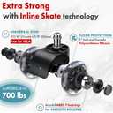 SEDDOX Office Chair Wheels Replacement Set of 5 - Dual 2 Inch Soft Chair Casters for Hardwood Vinyl Tile - Heavy Duty & Safe for All Floors - Fit Most Computer Gaming & Desk Chairs - Black