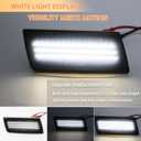 2pcs LED Front Fender Side Marker Lights Kit for Chrysler 300 2004-2014,Smoked Lens Side Bumper Marker Lamps,for Chrysler Amber LED Turn Signal Lamps (White Light)