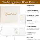 8x10 Leather Guest Book and Standup Sign Set, Gold Foiled Cover Registry Book for Wedding Reception, Retirement Party, Vacation Homes and Events, 120 Pages (White)