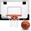 SKLZ Pro Mini Indoor Basketball Hoop with Ball, Over the Door, Shatter-Proof Backboard, Spring-Action Break-Away Steel Rim, Great for Home, Dorm Room, and Office, Standard