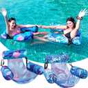 Inflatable Pool Float Chair - 2 Pack Pool Floats Adult Heavy Duty, Water Floating Lounge Chairs, Blow up Floaties Adults for Summer Fun Party Lake Beach