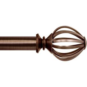 Lumino Cage Single Curtain Rod Set, 1 Diameter (With Multiple Color Options), Curtain Rod, Drapery Rod, Decorative Rod, Decor, Plated Brushed Oil Rubbed Bronze, 42-120 Width