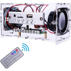 MiOYOOW DIY Bluetooth Speaker Kit, USB Mini Stereo Amplifier Soldering Kit with LED Flashing Lights, STEM Electronic Projects Solder Practice Kit for Home and School Education