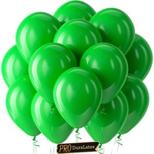 Bezente Pro Duralatex Green Balloons - 100 Pack 12 inch Extra-Thick Light Green Balloons for Long-Lasting Professional Party Decorations, Large Green Jungle Themed Bridal Shower Christmas Party