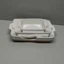 HVH Baking Dish Set, 9x13 Baking Dish, Large Casserole Dish Set, Ceramic Lasagne Pan Deep, Baking Dishes for Casseroles 13 x 9, Ceramic Bakeware Set of 3, Farmhouse Style (White)