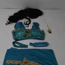 Akokvlar 8pcs Arabian Princess Costume for Women Adult Dress with Accessories Wig (Large, Blue)