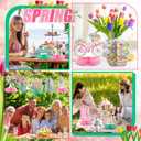 12 Pcs Spring Party Decorations Hello Spring Theme Party Decorations Flower Tulip Honeycomb Table Centerpieces for Home Office Birthday Honeycomb Supplies Decor