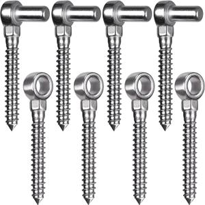 Cast 304 Stainless Steel Gate Hinges Heavy Duty, 4Pack Gate Hinges, M12 Screw Hook and Eye Hinge, Wood Gate Hinge for Wooden Gates Fences (4Pack (M12))