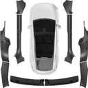 10Pcs for Tesla Model Y Juniper(2025-2026) Matte Black Door Sill Protector with Bumper Guard [Anti-Kick & Keep Clean] Door Sill Guard Cover for Tesla Model Y Juniper Accessories 2025 2026