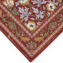 Strawberry Thief Area Rug Rust Red, Ultra Thin 5x7 Washable Rug, Modern Abstract Art Living Room Rug, Boho Rustic Vintage Floral Botanical Carpet for Bedroom Kitchen Dining Room Entryway Dorm