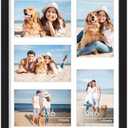 Vittanly 11x14 Collage Picture Frame, Displays 5Pcs 4x6 Pictures with Mat or 1Pcs 11x14 without Mat for Wall Mounting, Picture Frames Collage Wall Decor in Black, 1 Pack
