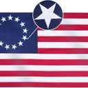 Homissor Betsy Ross Flag 3x5 Feet Embroidered 13 Star American Flags Heavy Duty Outdoor Colonies Banner for Outside