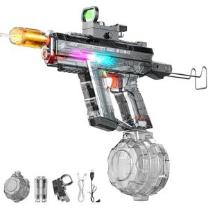 Automatic Electric Water Gun with LED Effects, Auto Water Suction Powerful Squirt Guns Pistol for Adults Kids, Auto Water Blaster Pistol Outdoor Summer Toys for Pool Beach Party (Dark Grey)