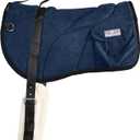 Harrison Howard Ergonomically Designed Correct Bareback Pad with Side Pockets Extra Thick Center for Maximum Support Anti-Slip Bareback Pad Comes with Matching Girth (Navy)