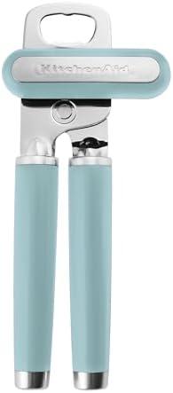 KitchenAid Classic Multifunction Can Opener and Bottle Opener Easy to Use, Razor Sharp Stainless Steel Cutting Wheel, Soft Ergonomic Handles, Mineral Water