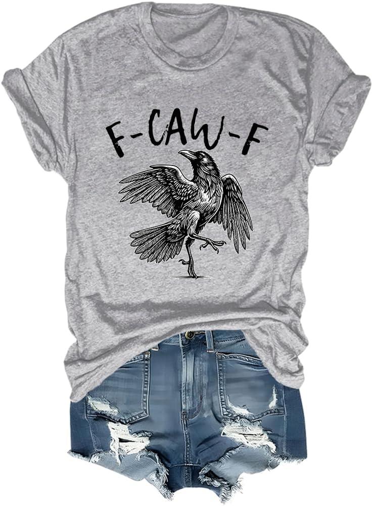 F-Caw-F Crow Shirt, F Caw F Shirts for Women Men (Large, Grey2)